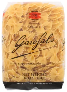 100% DURUM WHEAT SEMOLINA MACARONI PRODUCT, FARFALLE 78