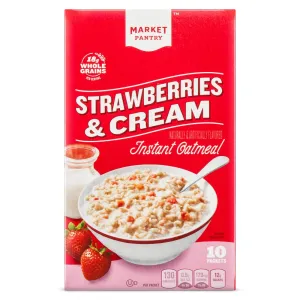 Strawberries And Cream Instant Oatmeal - 10oz - Market Pantry™
