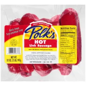 Polk's Meat Products Hot Link Sausage, 32 Oz.