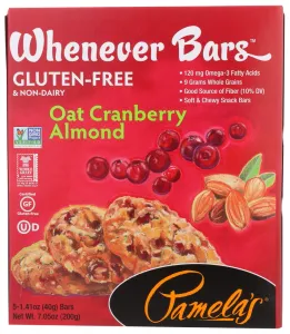 Pamela's Whenever Bars Oat Cranberry Almond Soft & Chewy Snack Bars
