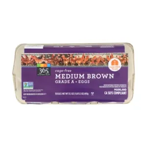 Marketside Organic Cage-Free Brown Large Eggs, 18 Count