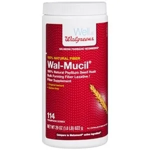 Wal-Mucil Psyllium Seed Husk / Fiber Supplement Real Sugar Coarse Texture