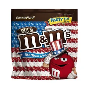 M&M'S Red, White & Blue Patriotic Milk Chocolate Candy, 42-Ounce Party Size  Bag 