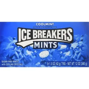 Ice Breakers Sugar Free Mints , Cool Mint (pack of 8)