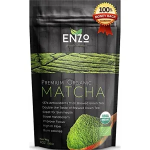 Premium Culinary Organic Matcha Green Tea Powder - USDA Certified Premium Culinary Maccha Zen Buddhist Grade Teas (4oz 113 Servings) Great For Drinking As Hot Tea, Latte , Baking