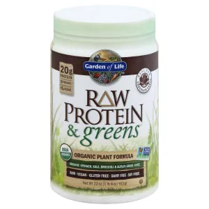 RAW ORGANIC PLANT FORMULA PROTEIN 20 G, SUGAR <1 G & GREENS POWDER, CHOCOLATE CACAO, CHOCOLATE CACAO