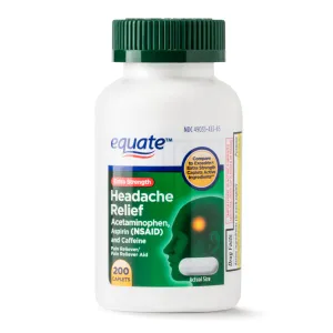 Equate Extra Strength Headache Relief Pain Reliever Acetaminophen