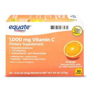 Equate 1,000 mg Vitamin C Orange Flavored Fizzy Drink Mix With Natural Flavors