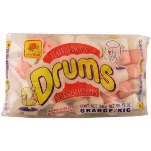 De La Rosa Drums Medium Pink & White Malvaviscos Marshmallows 10 oz. Bag (1  Pack)