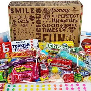 VINTAGE CANDY CO. HAPPY BIRTHDAY NOSTALGIA FUN CANDY CARE PACKAGE - Retro Candies Assortment Variety - GAG GIFT BASKET - PERFECT For Adults, College Students, Military, Teens, Man, Woman, Boy Or Girl