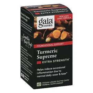 Gaia Herbs Curcumin Synergy Turmeric Supreme Extra Strength -- 60 Vegen Liquid Phyto-Caps®