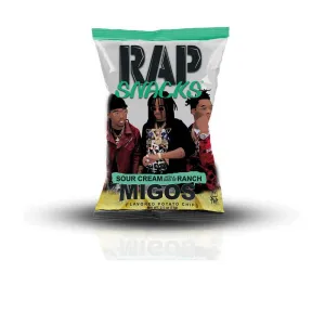 Rap Snacks Sour Cream With A Dab of Ranch Migos Flavored Potato Chips