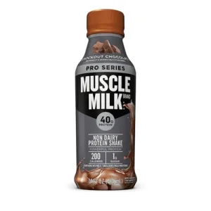Muscle Milk Pro Series Protein Shake, Knockout Chocolate, 40g Protein, 14 Fl Oz, 12 Ct
