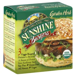 Sunshine Burger Veggie Burgers, Organic, Garden Herb