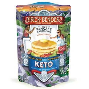 Keto Pancake & Waffle Mix By Birch Benders, Low-Carb, High Protein, Grain-free, Gluten-free, Low Glycemic, Keto-Friendly, Made With Almond, Coconut & Cassava Flour, 16 Oz
