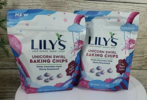 Lily's Lily's Gluten-Free Unicorn Swirl White Chocolate Style Baking Chips, 7 oz — product image