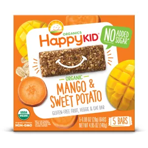 ORGANIC MANGO & SWEET POTATO GLUTEN-FREE FRUIT, VEGGIE & OAT BAR, MANGO & SWEET POTATO