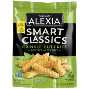 Alexia Smart Classics Crinkle Cut Fries Roasted with Sea Salt, Non-GMO Ingredients, 32 oz (Frozen)