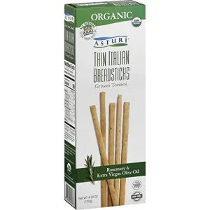 ROSEMARY & EXTRA VIRGIN OLIVE OIL ORGANIC GRISSINI TORINESI THIN ITALIAN BREADSTICKS, ROSEMARY & EXTRA VIRGIN OLIVE OIL