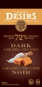 Flagrants Desirs Dark Chocolate Bar (72% Cocoa) With Caramel And Sea Salt