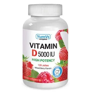 YumVs Complete Vitamin D 5000 High Potency 120 Jellies Mixed Berry Flavors