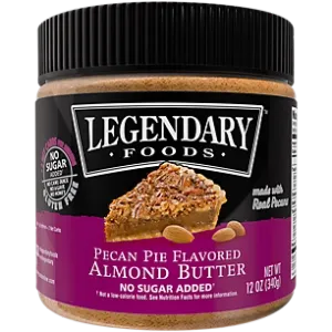 Legendary Foods Almond Butter | Keto Diet Friendly, Low Carb, No Sugar Added, Vegan | Pecan Pie (12oz Jar)