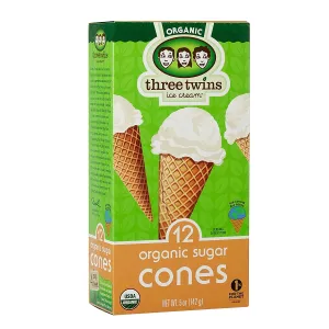 Three Twins Ice Cream Organic Sugar Cones - 12 Count