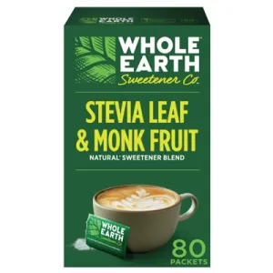 STEVIA LEAF & MONK FRUIT PLANT-BASED SWEETENER PACKETS, STEVIA LEAF & MONK FRUIT