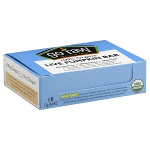 Go Raw Organic Sprouted Bar Gluten Free Pumpkin Seed -- 10 Bars