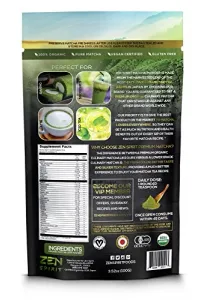 Matcha Green Tea Powder Organic - Japanese Premium Culinary Grade, Unsweetened & Sugar Free - USDA & Vegan Certified - 100g (3.52 Oz) - Perfect For Baking, Smoothies, Latte, Iced Tea & Weight Loss