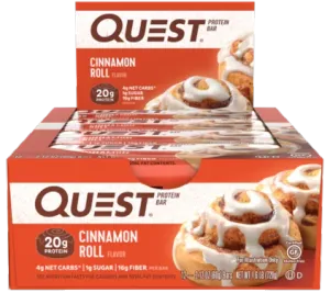 Quest Nutrition Cinnamon Roll Protein Bar, High Protein, Low Carb, Gluten Free, Keto Friendly, 12 Ct