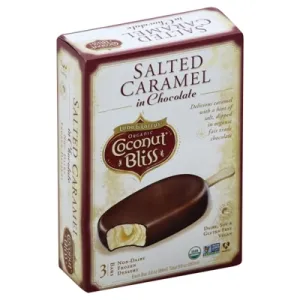 ORGANIC SEA SALT CARAMEL IN CHOCOLATE 100% PLANT BASED DAIRY-FREE FROZEN DESSERT, SEA SALT CARAMEL IN CHOCOLATE