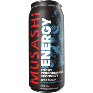 Diet info for Musashi Energy Drink Blue Raspberry Zero Sugar - Spoonful