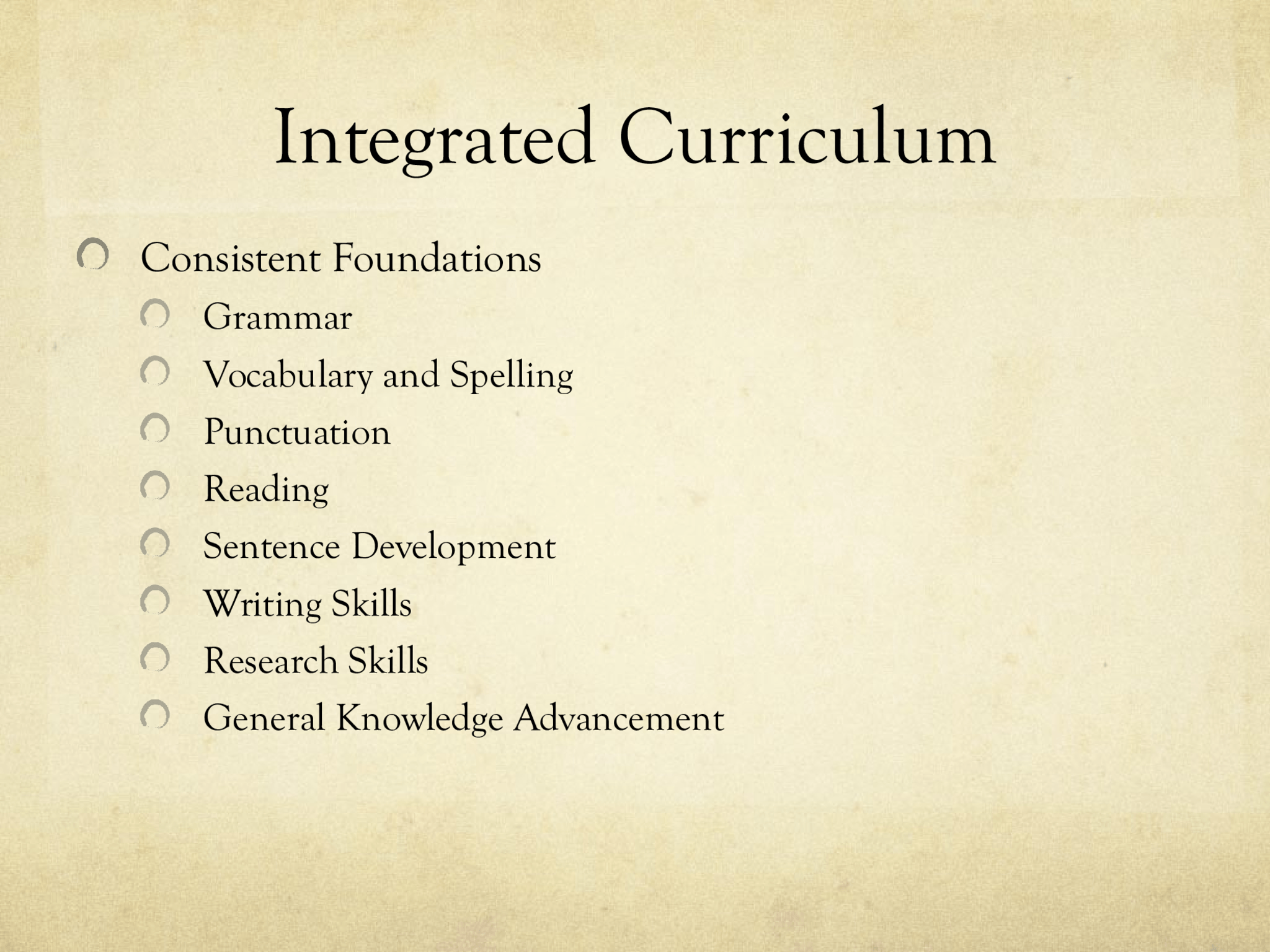 Grammar and Punctuation Learn new grammatical concepts each semester Practice learnt grammatical concepts in increasingly  complex sentence writing Learn new punctuation rules each semester Apply rules with grammar, vocabulary, and sentence  writing Expected integration in paragraph and essay writing 