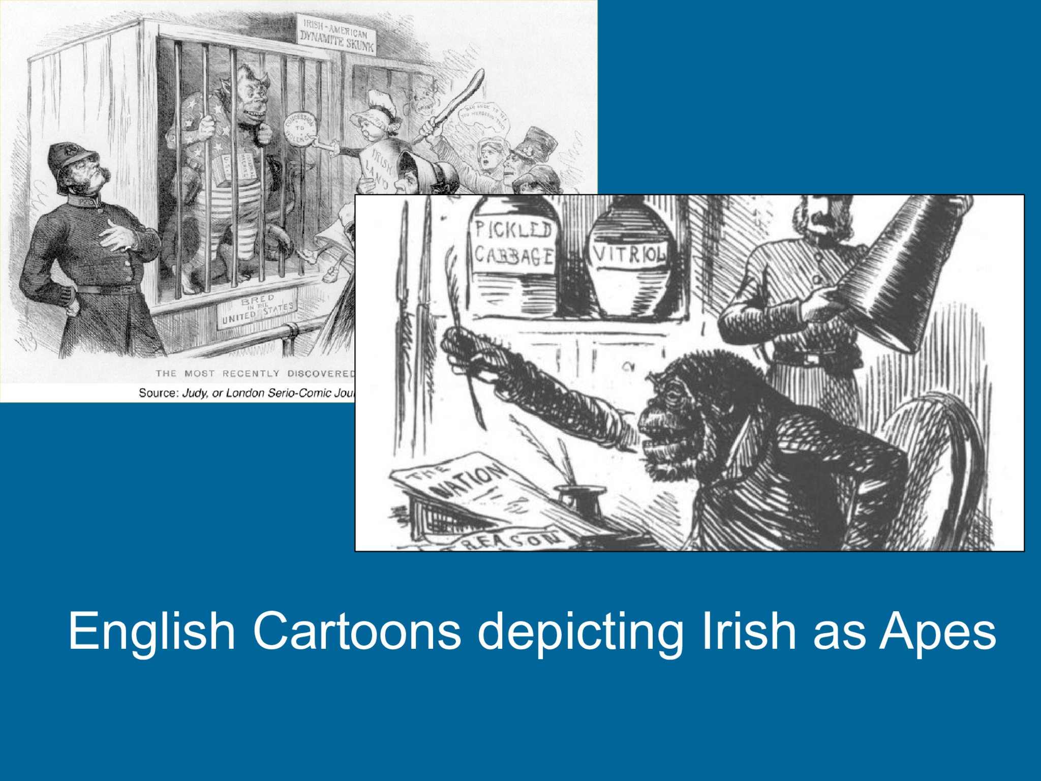 English Cartoons depicting Irish as Apes