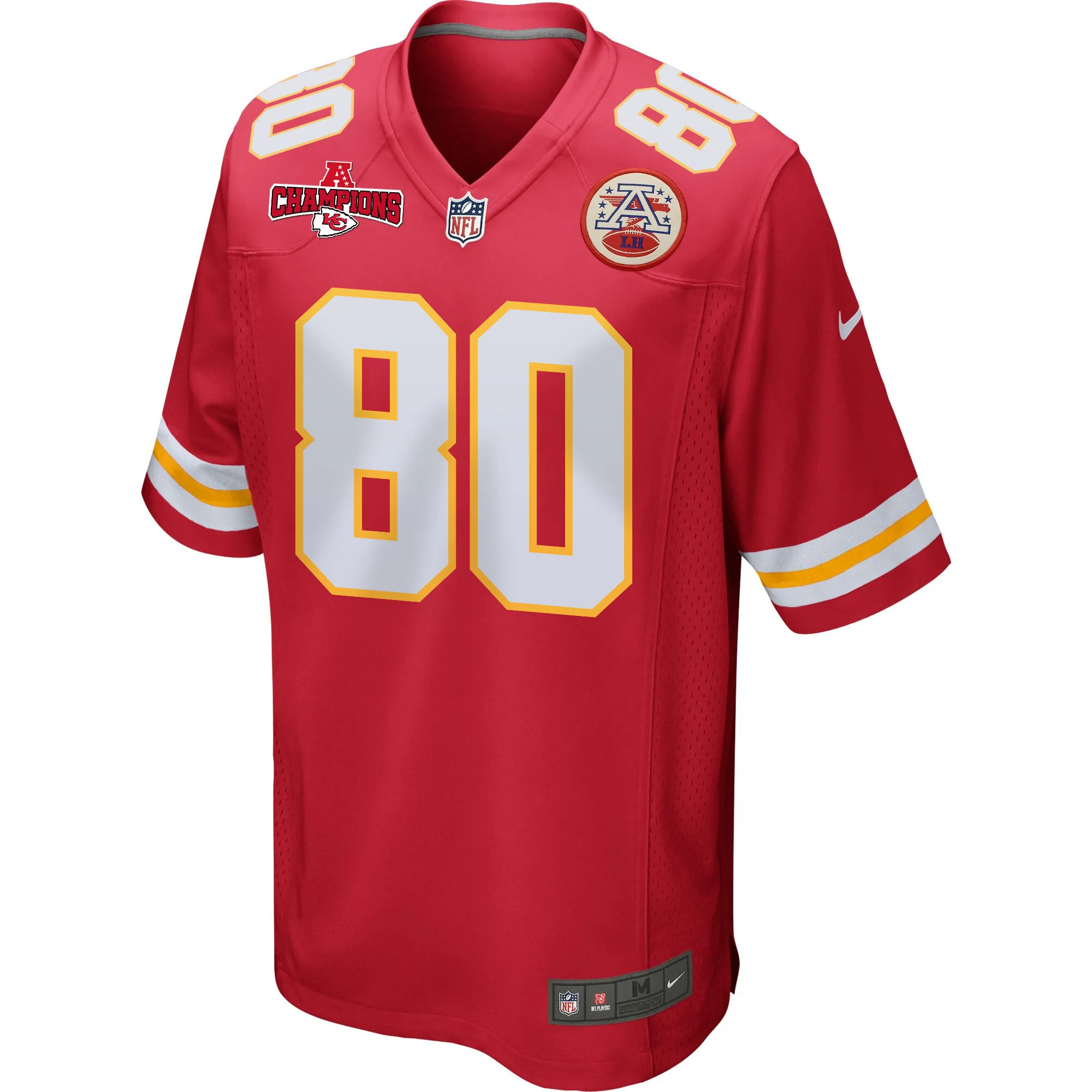 Montrell Washington 80 Kansas City Chiefs AFC Champions Patch Game Men Jersey - Red Gallery Image