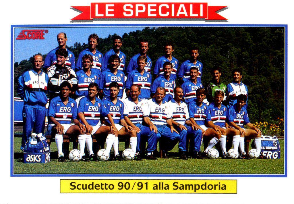 433 Scudetto 9091 Alla Sampdoria 1991 1992 199192 Score Calcio Cards