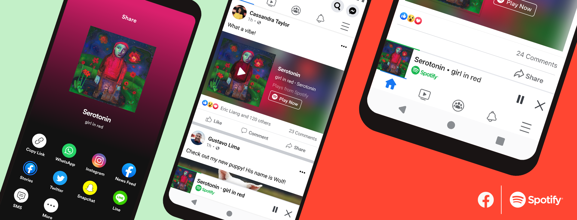 Spotify 広報サイト For the Record 「FacebookでSpotifyがもっと楽しめる！Facebook内のミニプレイヤーで、Spotifyの音楽やポッドキャストを再生可能に」カバー画像