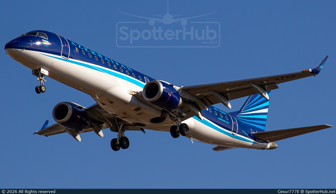 Photo of 4K-AZ66 - Embraer ERJ-190AR operated by Azerbaijan Airlines