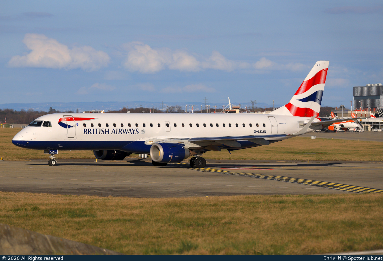 Photo of G-LCAG - Embraer ERJ-190SR operated by BA CityFlyer