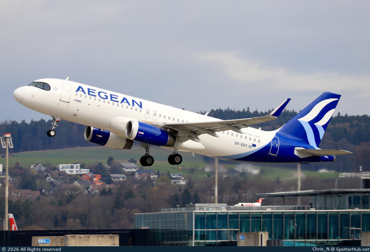 Photo of SX-DGY - Airbus A320-232 operated by Aegean Airlines