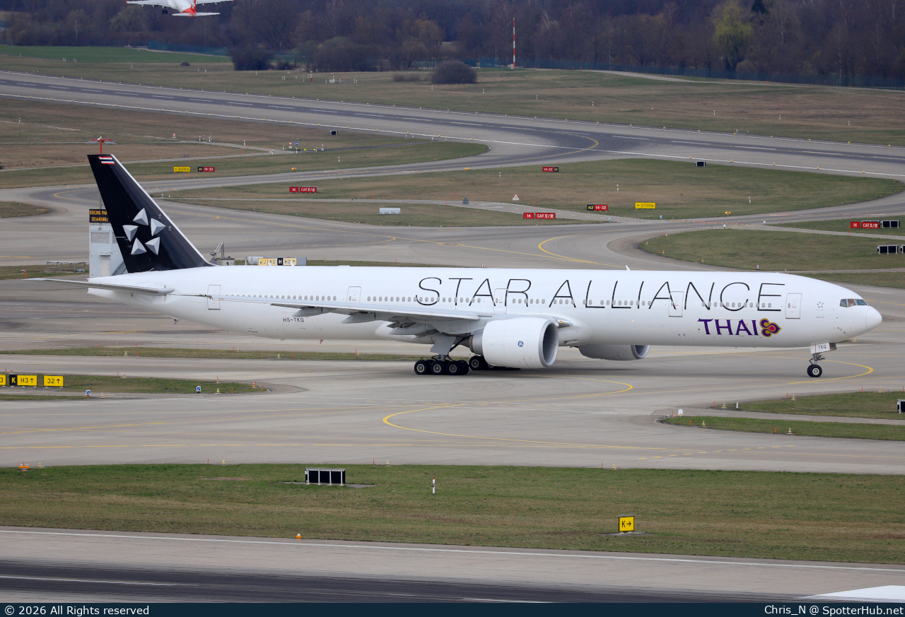 Photo of HS-TKQ - Boeing 777-3AL(ER) operated by Thai Airways International