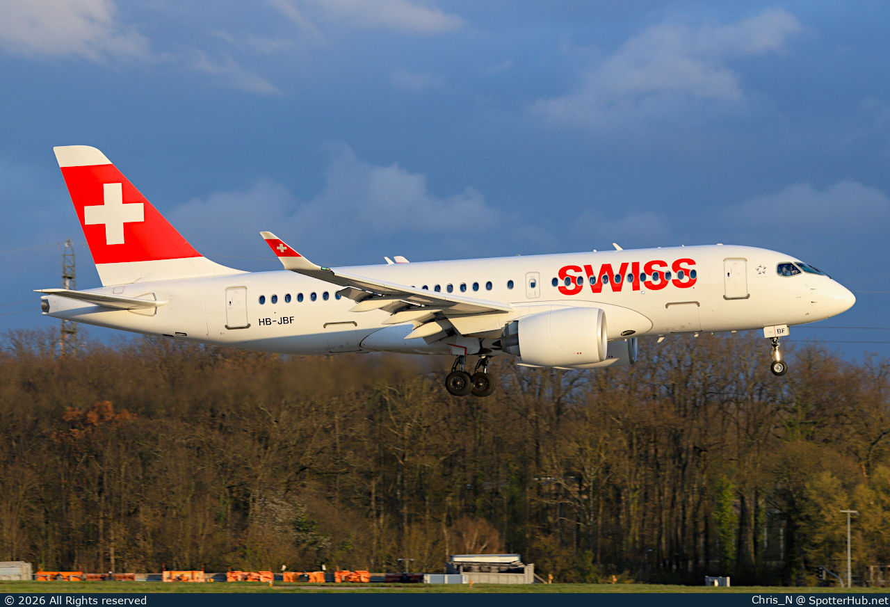 Photo of HB-JBF - Airbus A220-100 operated by Swiss International Air Lines