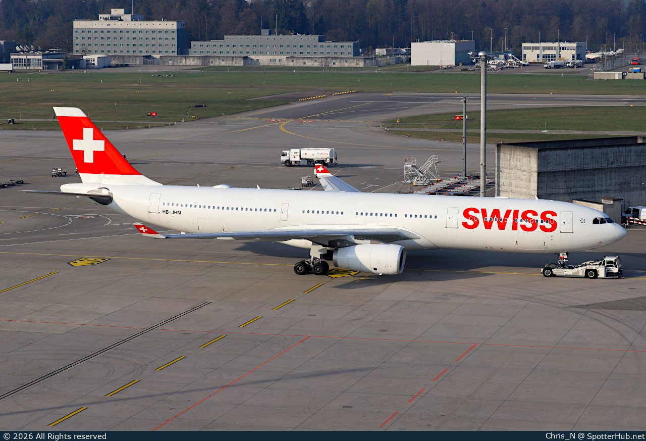Photo of HB-JHM - Airbus A330-343 operated by Swiss International Air Lines