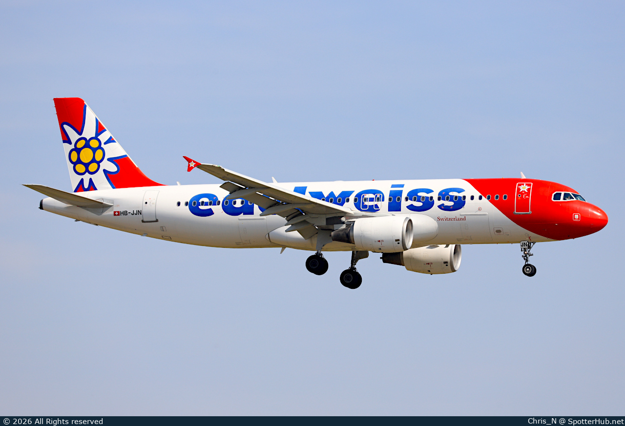Photo of HB-JJN - Airbus A320-214 operated by Edelweiss Air