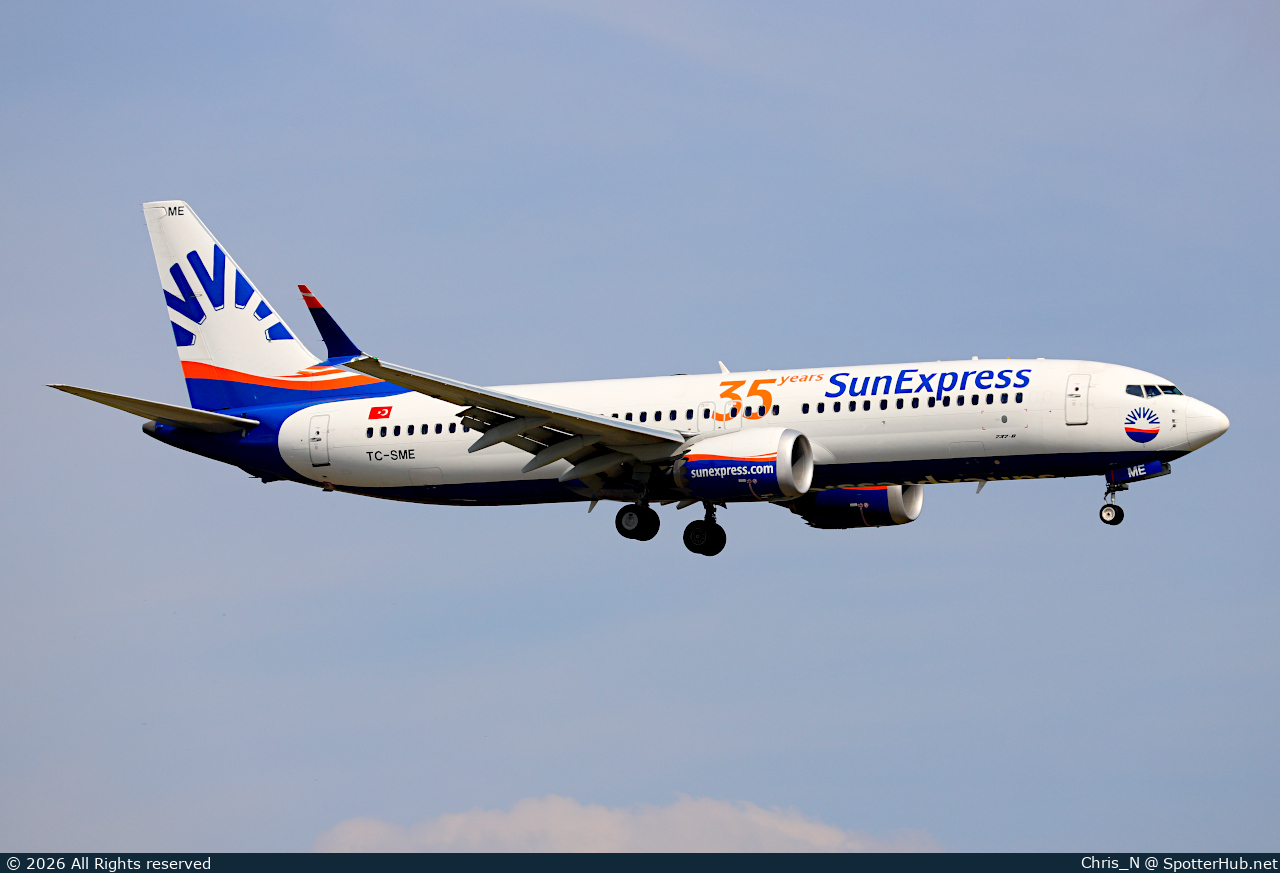 Photo of TC-SME - Boeing 737 MAX 8 operated by SunExpress