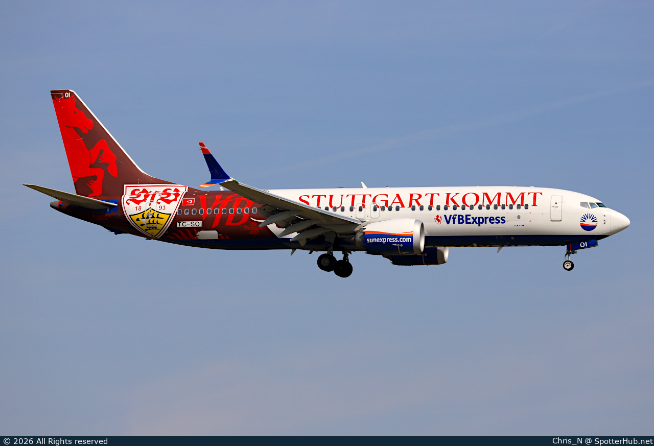 Photo of TC-SOI - Boeing 737 MAX 8 operated by SunExpress