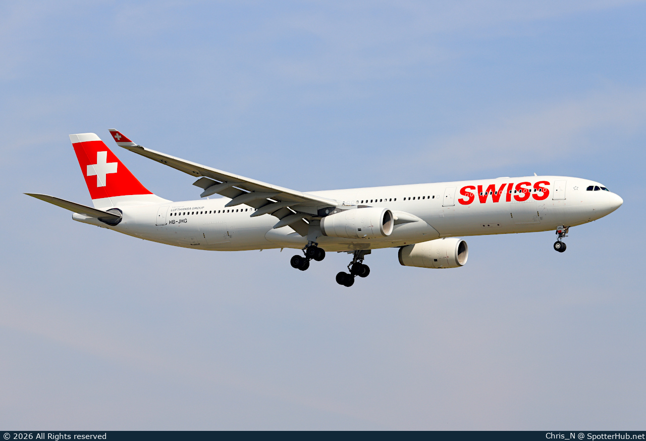 Photo of HB-JHG - Airbus A330-343 operated by Swiss International Air Lines