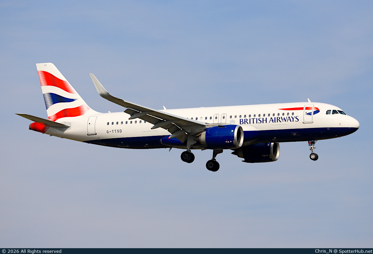 Photo of G-TTSD - Airbus A320-251N operated by British Airways