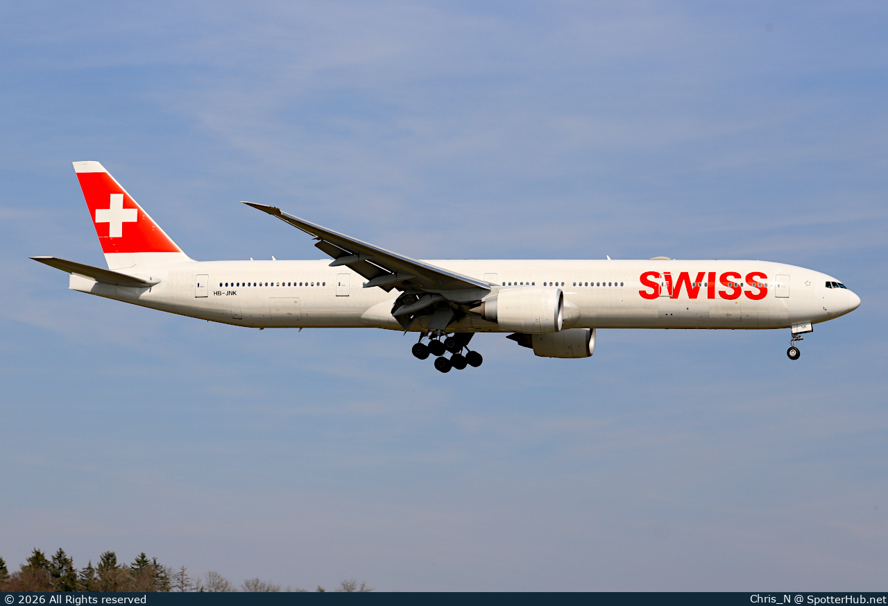 Photo of HB-JNK - Boeing 777-3DE(ER) operated by Swiss International Air Lines